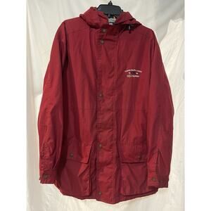 VTG Chaps Ralph Lauren Jacket Coat 1996 Sports Equipment Men's Medium Red Hooded